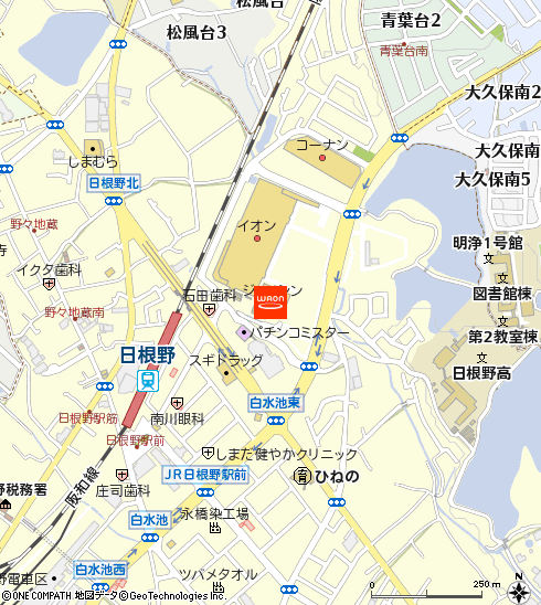 イオン日根野店付近の地図